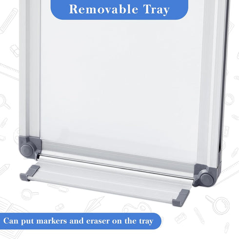 Ireer 2 Pcs Slim Skinny Whiteboard, Portable Narrow Tall Dry Erase Board, Wall Mounted Aluminum Magnetic Board