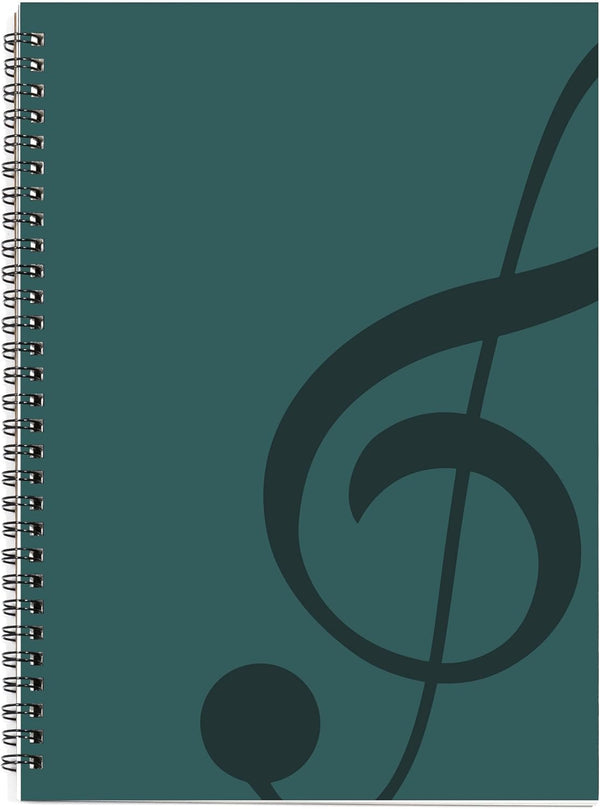 MAXCURY Blank Sheet Music Composition Manuscript Staff Paper, Black, 100 Pages, 26x19cm, Water Blue/Ocean Blue