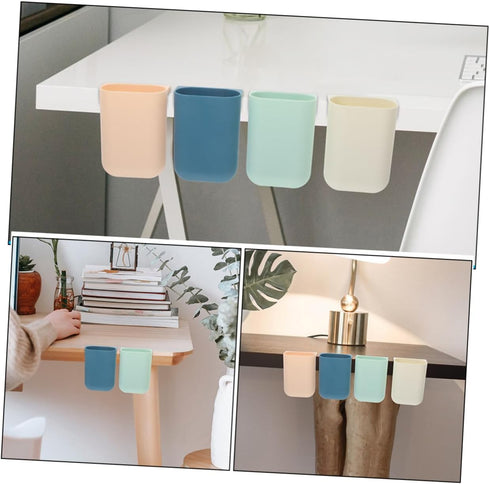 8pcs HOMSFOU Hanging Storage Boxes Desk Organizers Rolling Cart Office Pencil Storage Hanging Cup Holders Categorize