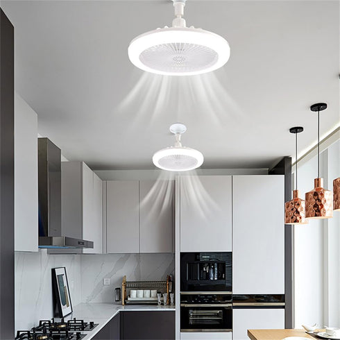 Peaoop Bulb Silent Socket Fan Light - Screw-in Ceiling Fan Light Socket, LED Fan, Ceiling Fan Light with Light