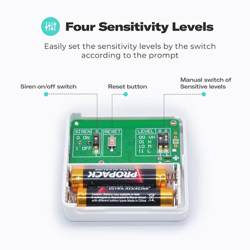 110dB ZHA/Z2M THIRDREALITY Smart Vibration Sensor with Alarm,Zigbee Hub Required,Adjustable Sensitivity, Work