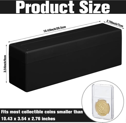 Wenqik 6 Pcs Plastic Coin Storage Box Case with 20 Slab Holders, Coin Collection Container for Home Office (Black)