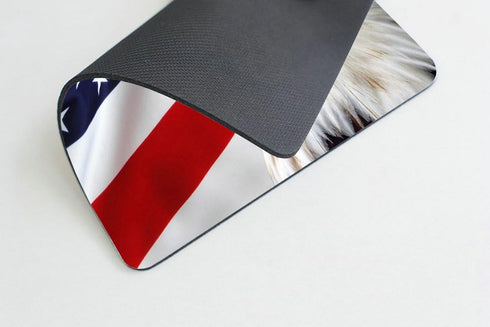 Smooffly Non-Slip Rubber Mousepad - Eagle on American Flag Design