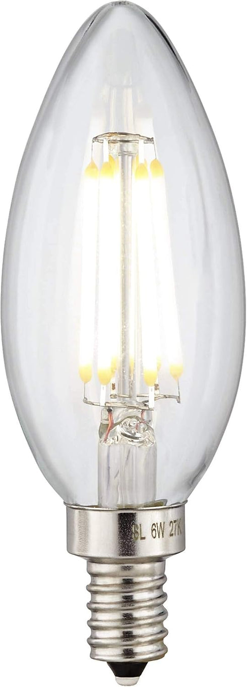 6 E12 Bulb,dimmable (60W 2700K Watt LED Filament Candelabra Light Incandescent Replacement) Warm White Chandelier