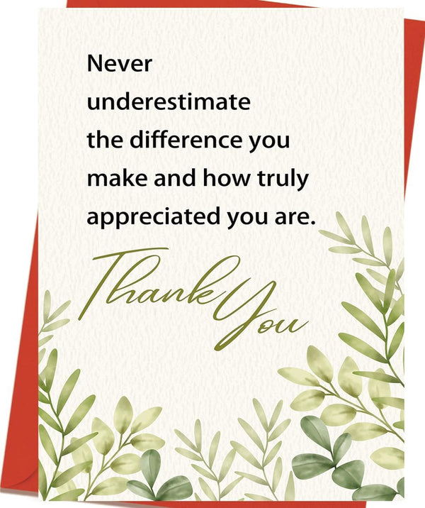 OJsensai Comfort Thank You New Card, Appreciation Card for Coworker Boss Staff