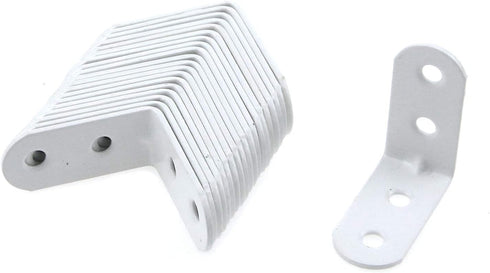 20pcs Iron L Bracket Joint Right Angle Bracket, Heavy Duty Shelf Braces for Floating Shelf Wood Table Top, White