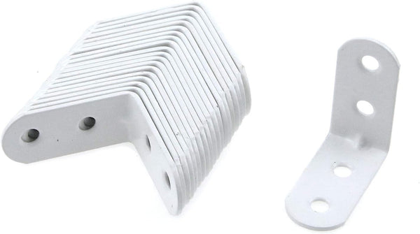 20pcs Iron L Bracket Joint Right Angle Bracket, Heavy Duty Shelf Braces for Floating Shelf Wood Table Top, White