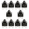 Baomain 10A Circuit Breaker, Thermal Overload Protector, S11 Series 125/250VAC/65VDC, Pack of 10, Black