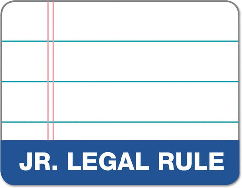 TOPS The Legal Pad Plus Writing Pads, 5" x 8", Jr. Legal Rule, 50 Sheets, 12 Pack