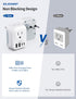 ELEGRP US to Europe Travel Plug Adapter, 2 USB-A & 2 USB-C Ports, Type C Adapters for Spain, Italy, France, 1 Pack