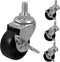 PRETYZOOM 4pcs Furniture Caster Wheels Replacement Wheels Side Brakes for Rolling Cart