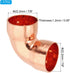 PATIKIL 7/8" ID 1.2mm Thick Elbow Copper Fitting, 4pcs 99.9% Pure Copper Pipe Fitting