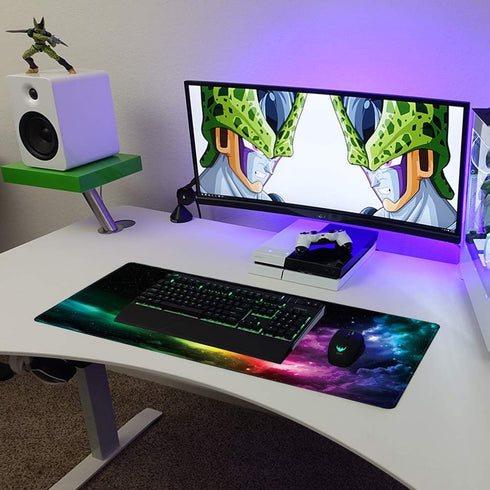 Benvo Extended Gaming Mouse Pad, Large 35.4x15.7x0.12 inch, Non-Slip Rubber Base, Aurora Light Pattern