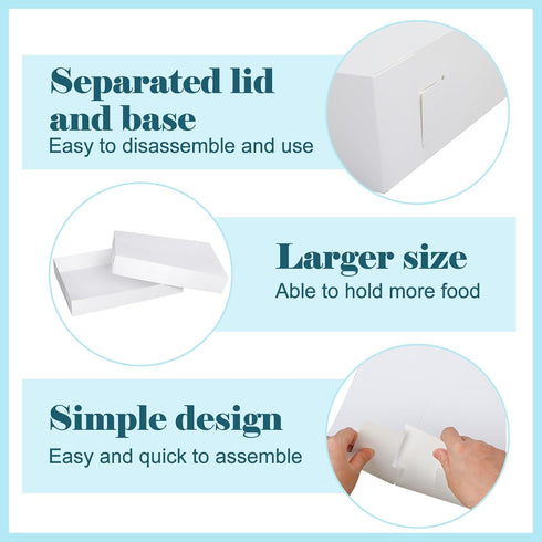 Chivertion 6 Pack 26 18 4 Inch Full Sheet Cake Box x x Non Window Bakery Tray Full Sheet Cup Cake Box for Party Bread