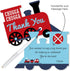 Set 12 Big Dot of Happiness Railroad Party Crossing - Shaped Cards - Steam Train Birthday or Baby Shower Thank You Note