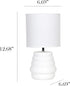 LT1168-OFF 12.68" Simple Designs Chic Glow Mini Stacked Ceramic Table Lamp, Monochromatic Fabric Shade, Small Accent