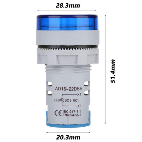 LED Voltmeter Light Digital Display Voltage Meter Indicator Round Lamp Tester Wide Measurement Range 6-100V