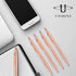 Unibene 6 Pack Rose Gold Ballpoint Pens, 1.0mm Medium Point Black Ink with 6 Stainless Steel Refills