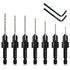 7-Piece Countersink Drill Bit Set, M2 Woodworking Bits for #4, 6, 8, 10, 12, 14 Screws with Hex Shank