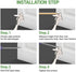HASHI One Touch Kickdown Door Stopper, Heavy Duty Door Holder with Height-Adjustable Rubber Tips, White 4 inch, 2pack