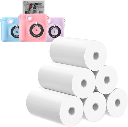 Printer Paper,6 Rolls for Kids Instant Print Camera,HD Printing Thermal Print Paper