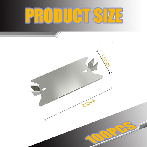 FUBEDY 1.5 2.5 Inch (2.5in-100pcs) Nail Plates for Wood Studs, x Sharp Pointed Prongs, Cable Wire Protector Plate