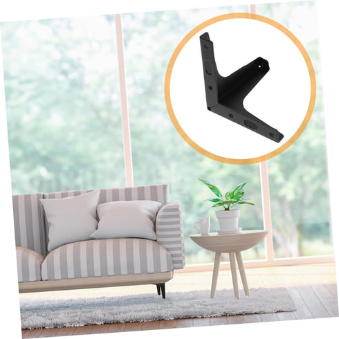 4pcs 17cm Set, Garneck Black Metal Triangle Furniture Legs Cabinet Feet Replacement for Sofa, Couch, Stool and Bathroom