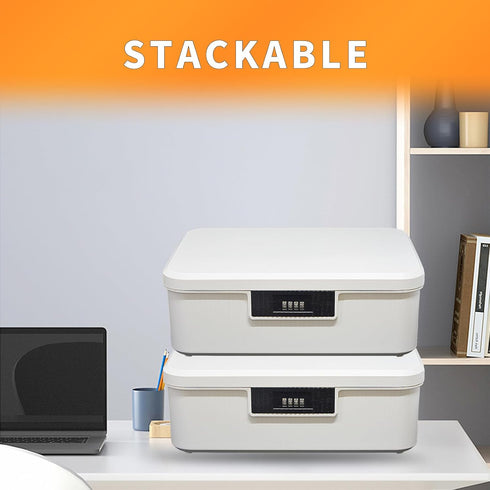Lockable Storage Container Bin, 4.2 Gallon Capacity Organizer Box with Combination Lock, Heavy Duty Plastic Trunk