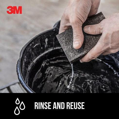 3M 2-5/8 3-3/4 (9095DC-NA) Drywall Sanding Sponge, Fine/Medium Grits, Dual Grit Block, Medium Grit to Remove, Fine Grit