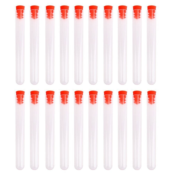 35ml Hard Plastic Test Tube with Cap, 20x153mm, Pack of 10