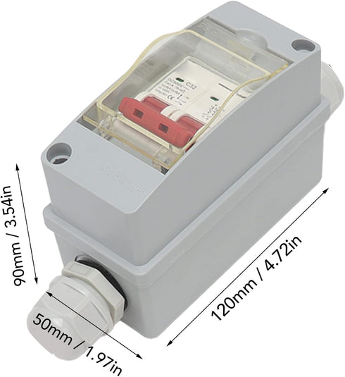 Circuit Breaker MCB 2P DC 500V 32A 1 String Input Output DC Disconnect Switch with IP65 Distribution Box (without Cable) by Walfront