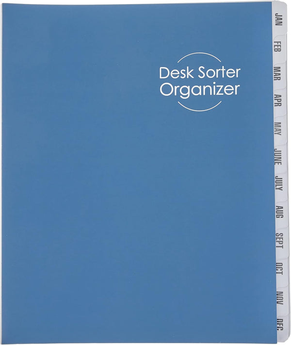 Smead Desk File/Sorter - Monthly (Jan-Dec), 12 Dividers, Letter Size, Dark Blue (89286)