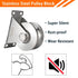 Heavy Duty Large 68 mm Pulley Wheel, Duplex Bearings Inside, Wall Mounted Industrial Rope Pulley for Lifting, 1 Pack