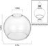 1.89" Thick Clear Glass Globe Lampshade, Fitter Replacement Shade for Wall Sconces, Pendant Lights, Chandeliers, Vanity