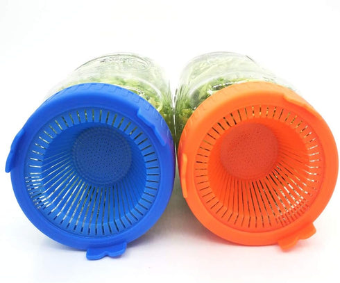 4Pcs GLOGLOW Nan Sprouting Lids, Plastic, Easy Drainage, Fits Jars, Ideal for Growing Broccoli Alfalfa Mung Lentil