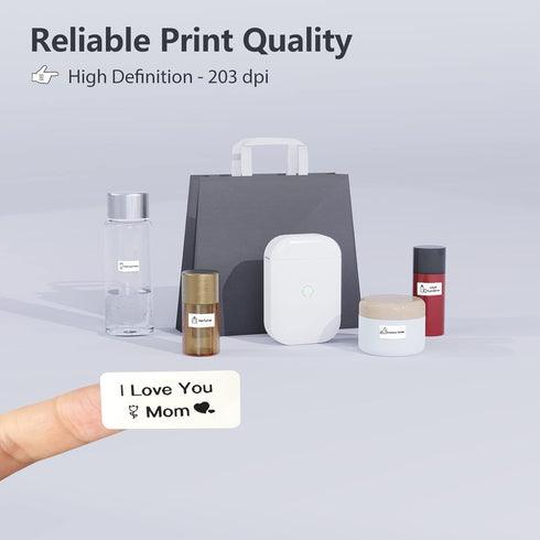 D11 Mini Bluetooth Label Maker Machine - Portable Label Printer for Organizing Jars, Bins, Home & Office