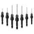 Countersink Drill Bit Set, 7-Piece Woodworking M2 Countersink Drill Bits for #4, 6, 8, 10, 12, 14 Screws, 82-Degree Chamfer, Hex Shank, 2 Allen Wrenches, HSS Drill Bits Detachable Depth Adjustable