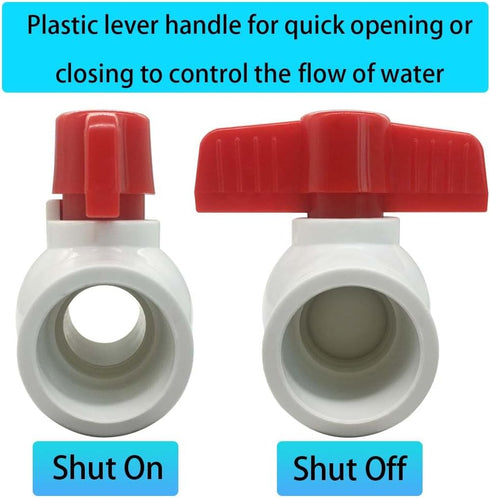 1Pcs 1-1/4 Inch PVC Ball Valve, Slip Shut-off Ball Valve Socket with Easy-Turn T-Handle for Irrigation Plumbing