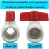 1Pcs 1-1/4 Inch PVC Ball Valve, Slip Shut-off Ball Valve Socket with Easy-Turn T-Handle for Irrigation Plumbing