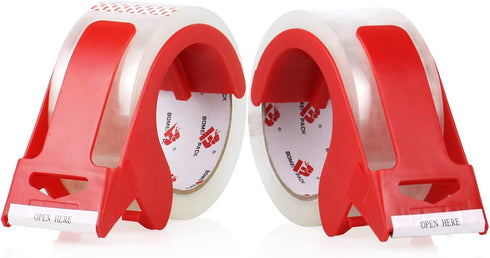 BOMEI PACK Heavy Duty Clear Packing Tape, 2 Rolls with Refillable Dispenser, 1.88 Inches x 55 Yards