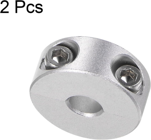 2pcs Double Split Shaft Collar Set, 6mm Shaft Clamp-On Collars, 20mm OD, 8mm Width