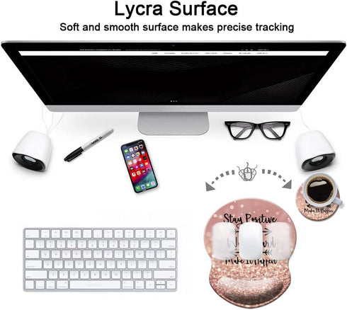Mouse Pad with Wrist Support, Non Slip Mousepad Wrist Rest for Office, Computer, Laptop & Mac, Durable & Comfortable