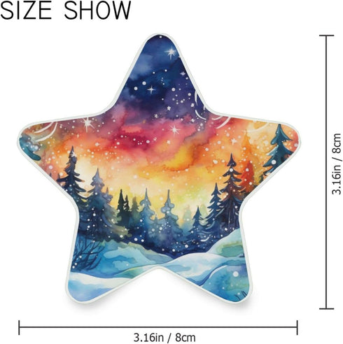 ALAZA Merry Christmas Tree Landscape Xmas Star Shaped LED Night Light Dusk to Dawn Sensor Plug in Night Home Decor Desk