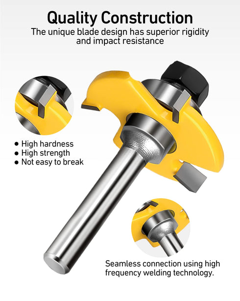 1/2-Inch Set 3 Pack Set, Shank Tongue and Groove Router Bits & Reversible Finger Joint Router Bit, Router Bit