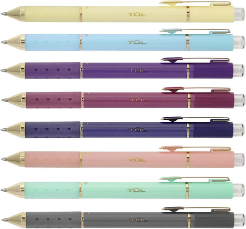 TUL Limited Edition Metallic Brights Retractable Gel Pens, Medium Point 0.8 mm Assorted Colors