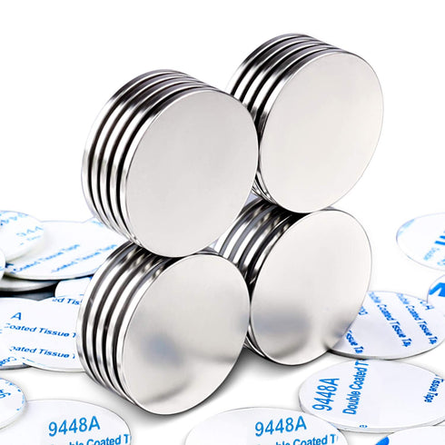 MIKEDE 20 Pack Strong Neodymium Disc Magnets, 1.26 inch D x 0.08 inch H with Double-Sided Adhesive