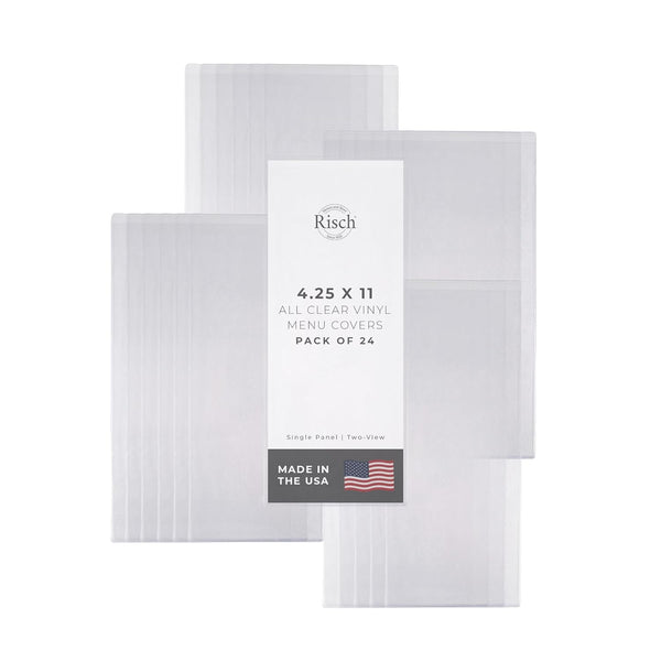 Risch Double-Sided All Clear Vinyl Menu Cover | Two-Sided 2 View Plastic