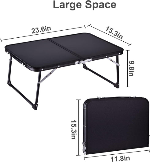 CHEERWELL Foldable Laptop Desk, Bed Table for Study & Reading, Portable Mini Picnic Table, Folds in Half with Inner