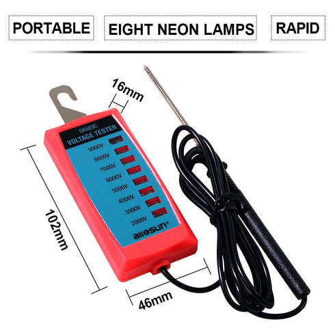 ALLOSUN GK503C NEON Electric Voltage Tester, Max 9000V, Red
