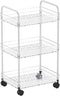 Yieach 3 Tiered Rolling Utility Cart on Wheels with Handle,Modern Design Storage Cart